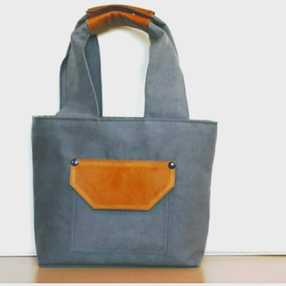 Seaside Cloth & Grass Suede and Leather Tote